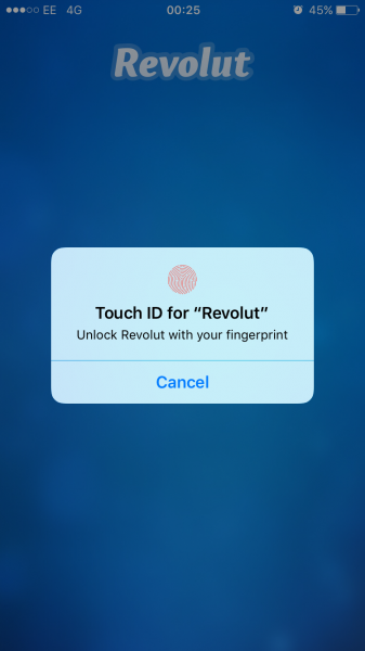 Revolut Touch ID